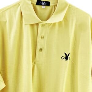 Playboy Golf Polo Yellow Moisture Wicking Quick Dry Breathable